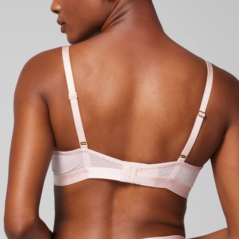 NWT! Soma light pink lace mixed media bralette XL - Picture 3 of 6